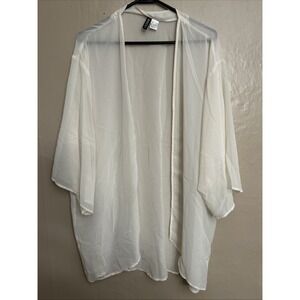H&M Large Cream‎ Sheer Cardigan Top